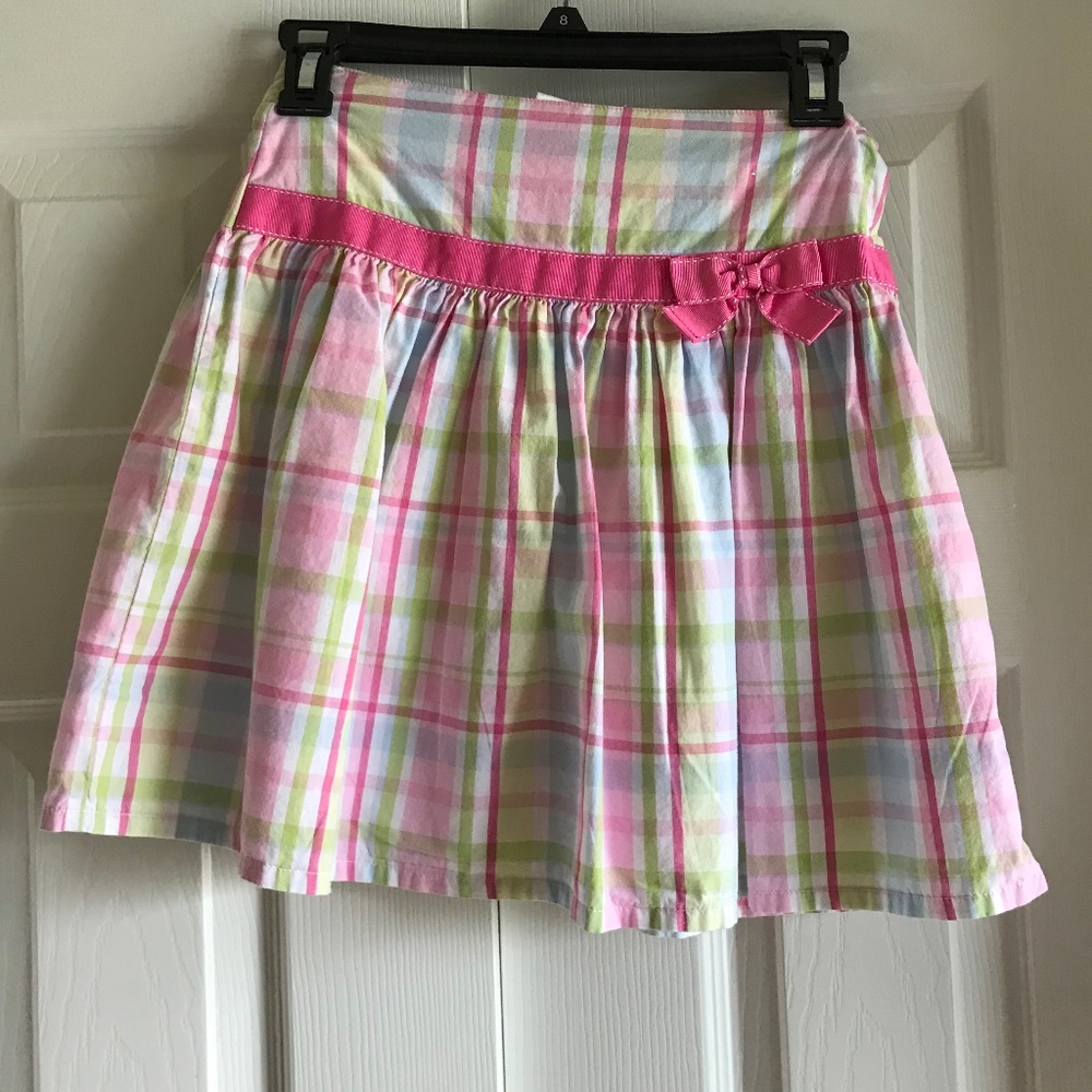 Gymboree, pastel plaid skirt - SZ 8, EUC.
